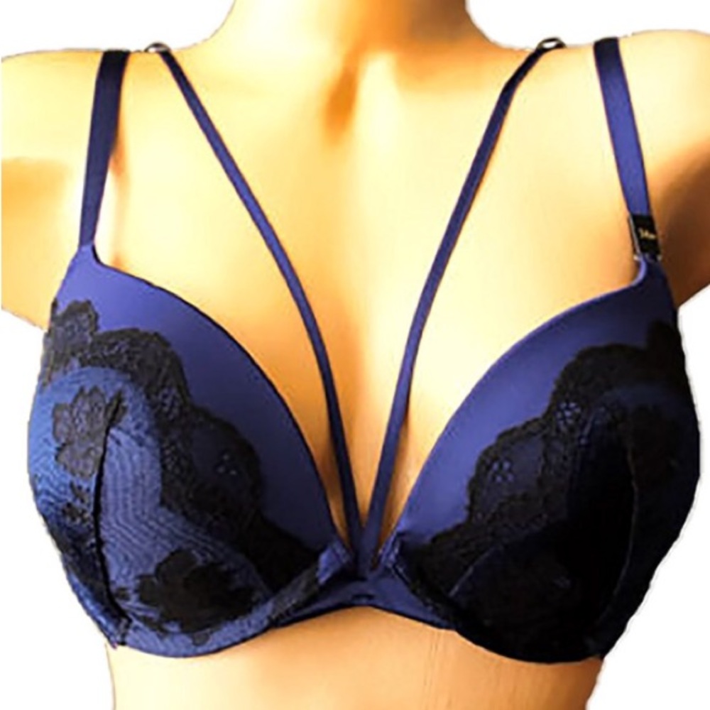 VS 36DD Very Sexy Lace Push Up in Black & Navy